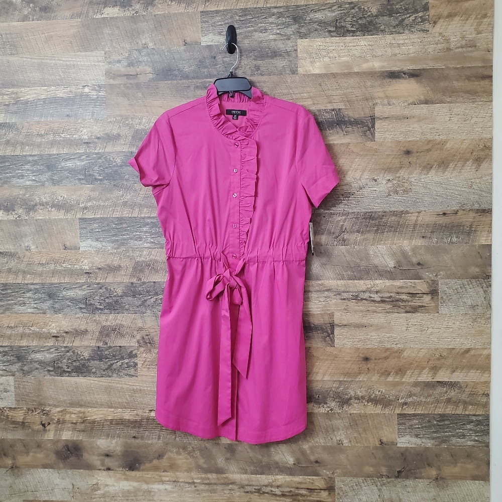 Hot pink button dress